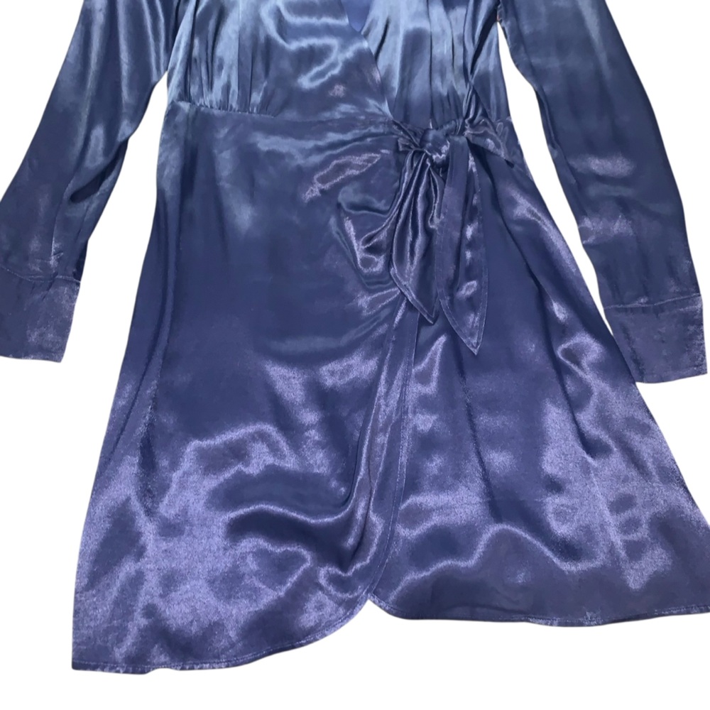 & Other Stories Navy Paris Atelier Label Wrap Dress Size 6 - Picture 5 of 10